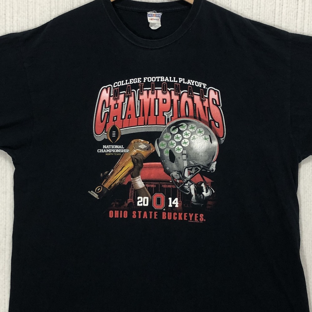 Jerzees Ohio State Buckeyes 2014 National Champions Football Shirt Mens 2XL